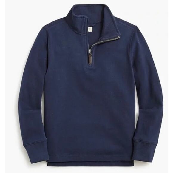 J.Crew Crewcuts Boys Half Zip Cotton Popover Sweatshirt in Navy Size Small NEW - Picture 1 of 5